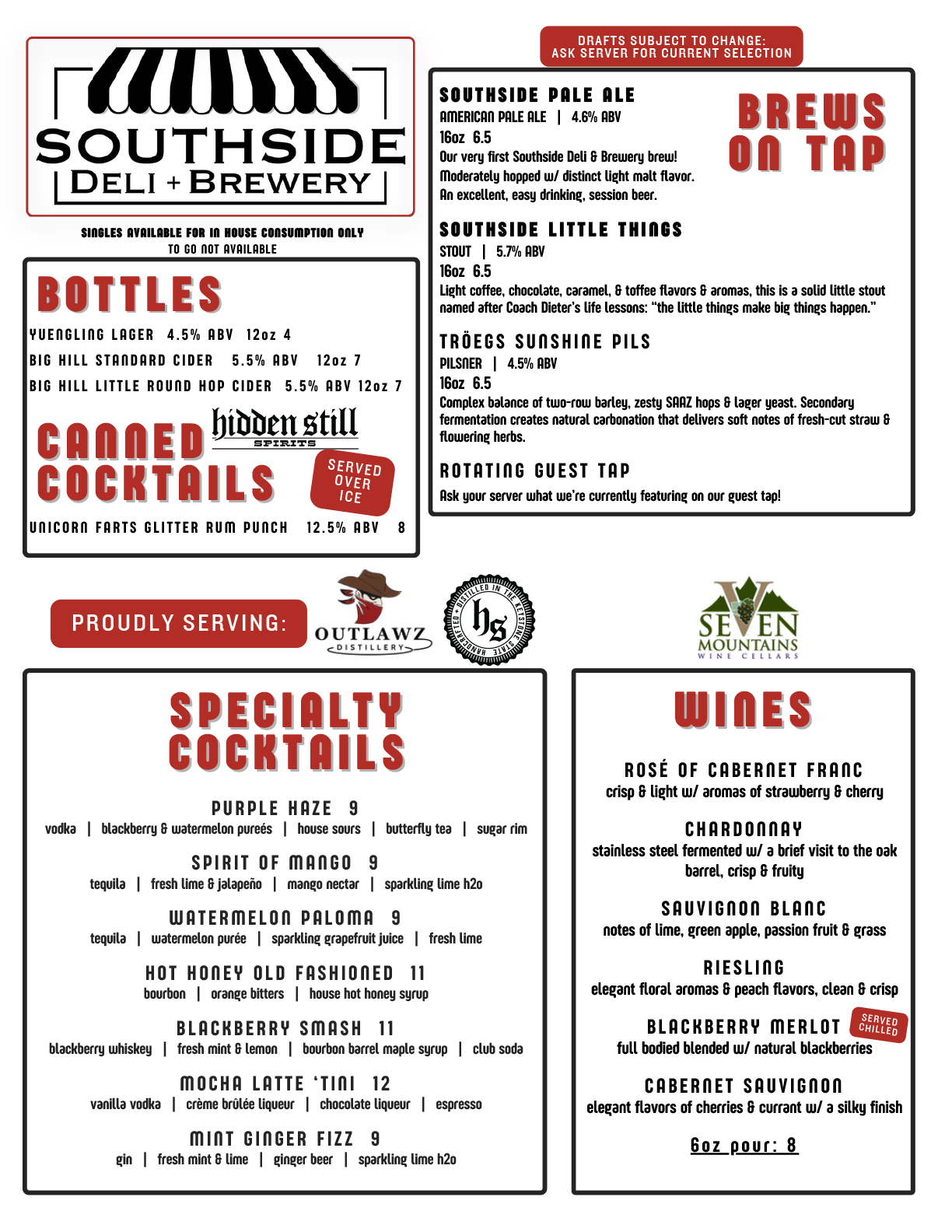 Southside Deli Bar Menu