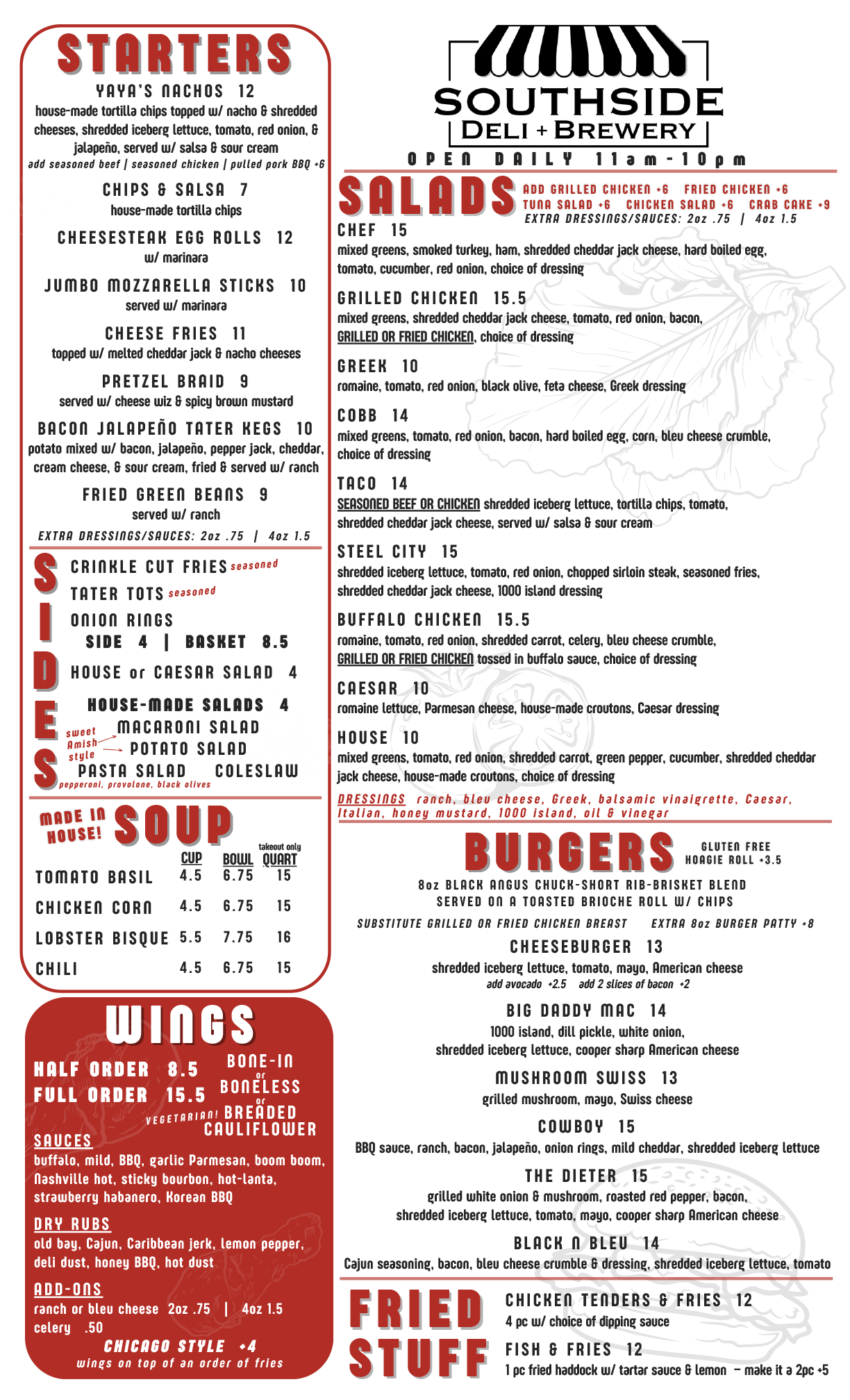 SS Deli Menu Page 1